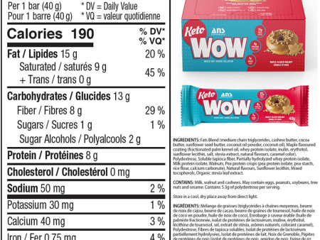 Ans performance - keto wow snack bar - maple glazed walnut 12 x 40 g Cheap