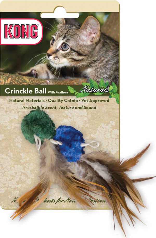 Kong Company-Natural Crinkle Ball With Feather For Cheap