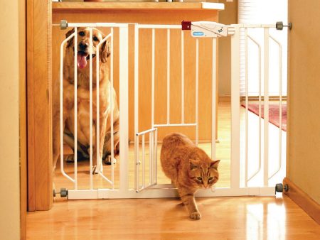 Carlson Pet Products - Extra Wide Walk-thru Pet Gate With Pet Door on Sale