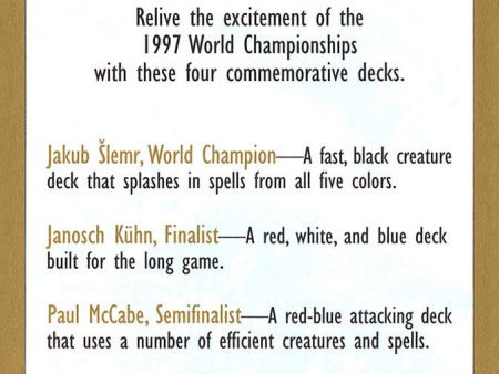 1997 World Championships Ad [World Championship Decks 1997] Hot on Sale